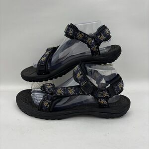 Teva Hurricane 4 Sport Sandals Women Size 9 Japanese Flower Navy Blue Black